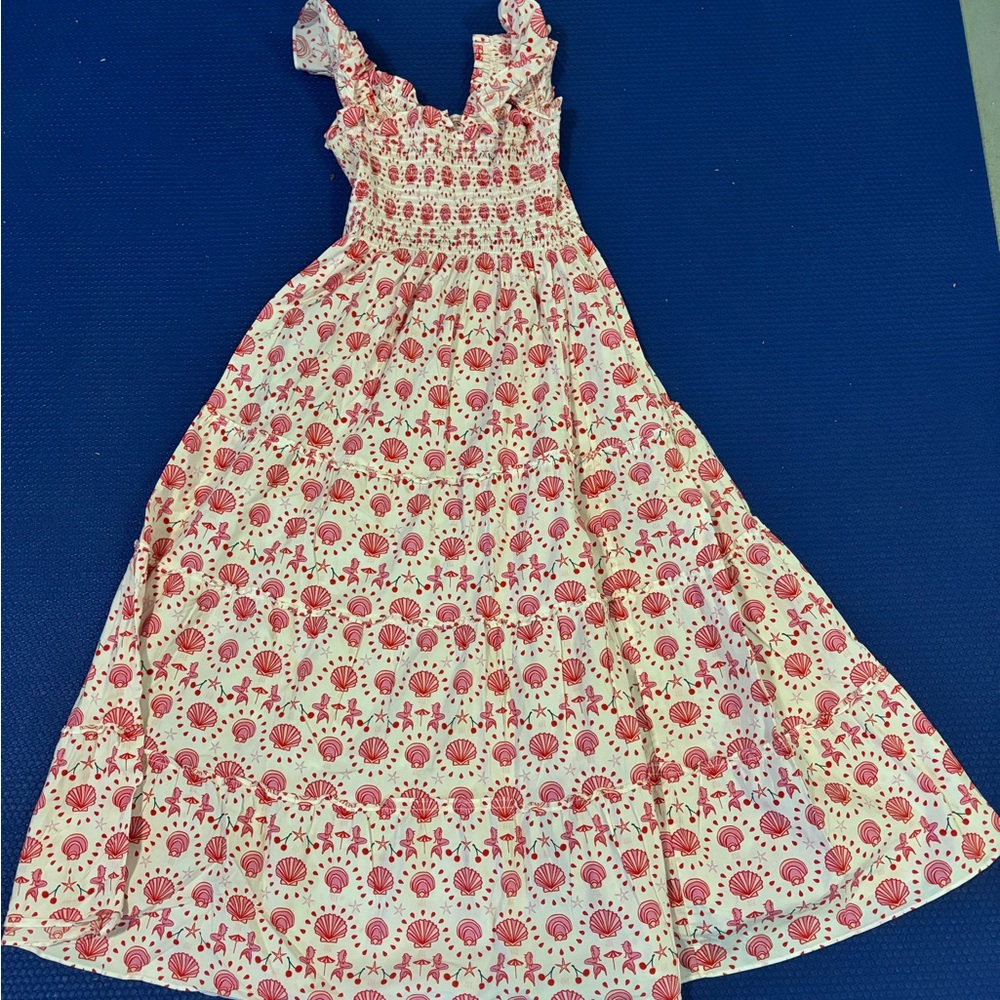 Hillhouse Home Nap Dress- The Ellie Nap Dress-Mermaid seashell print - size XS